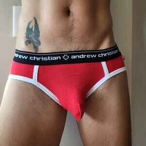 Andrew Christian Vintage Briefs Medium Red NEW